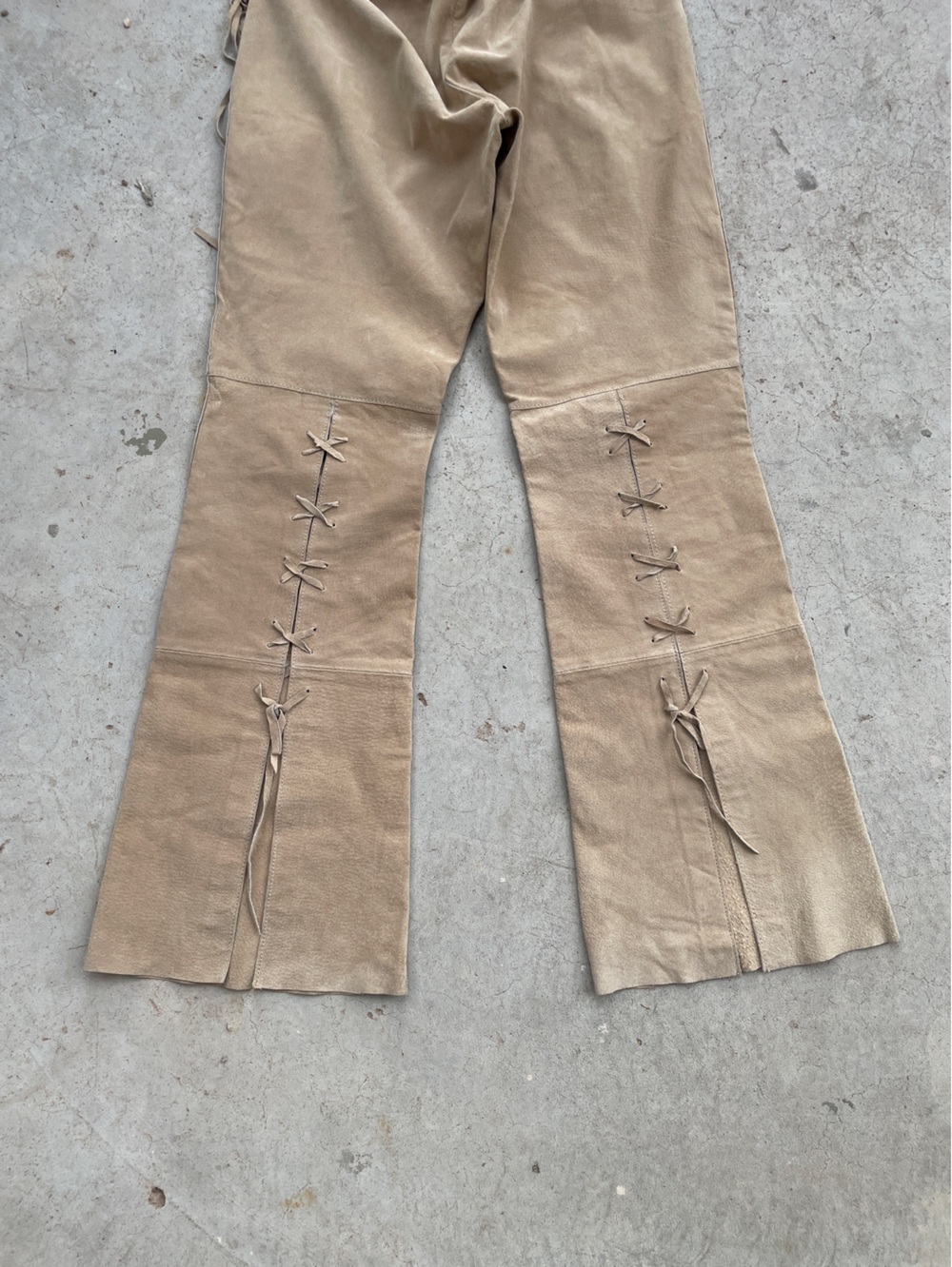 Charlotte Russe RARE Vintage Y2K Western Low Rise Suede Chap Flares - Picture 7 of 7